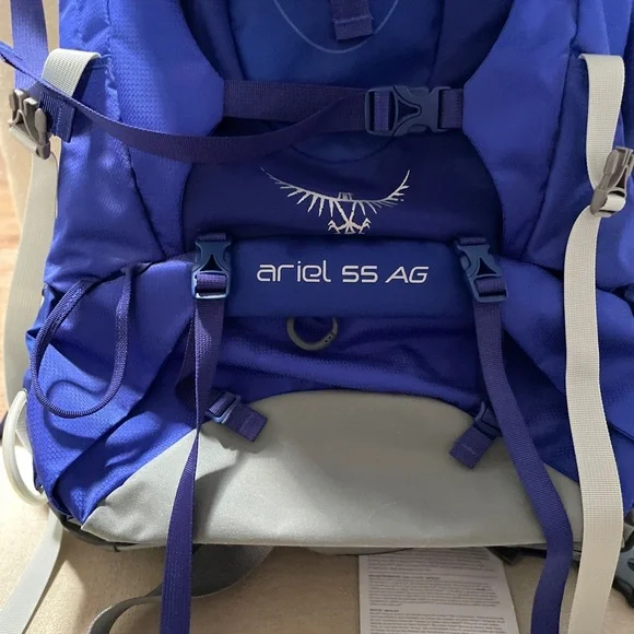 Osprey Blue/Gray Hiking Backpack with Top-Loading Design WMS XS Ariel 55 AG - Picture 2 of 8
